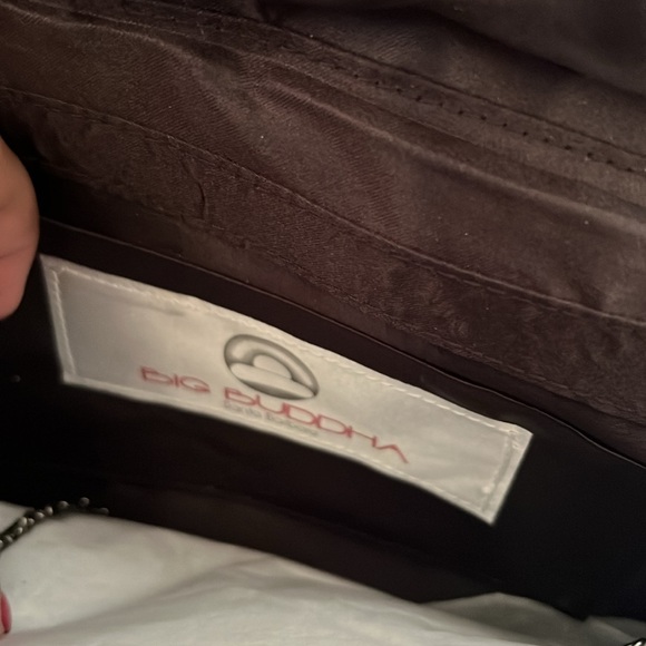 Big Buddha Black Snakeskin Pattern and Sequined Envelope Clutch NWT - Picture 5 of 6